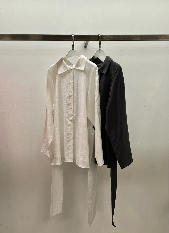 Wearableremake - Korean Women Fashion - #womensfashion - High-Neck Tie Shirt - 2