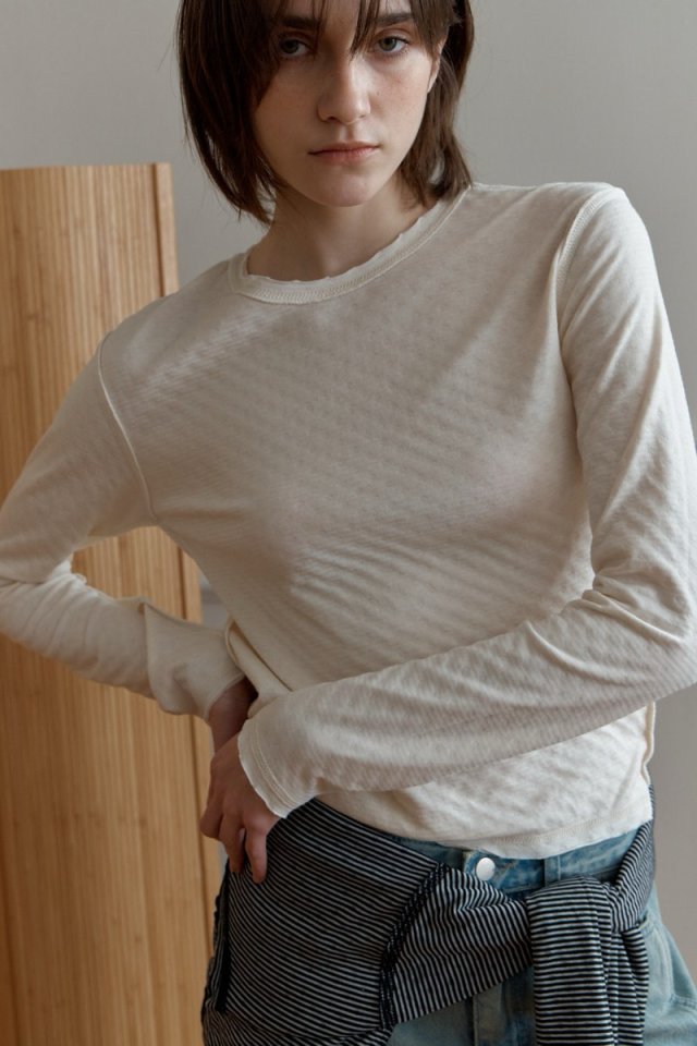 Wearableremake - Korean Women Fashion - #momslook - Reversible Stripe Tee - 4