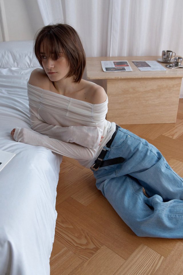 Wearableremake - Korean Women Fashion - #womensfashion - Lowell Off-Shoulder Tee - 6