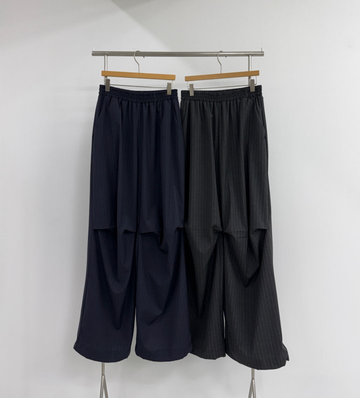 Yikho - Korean Women Fashion - #momslook - Stripe Pants