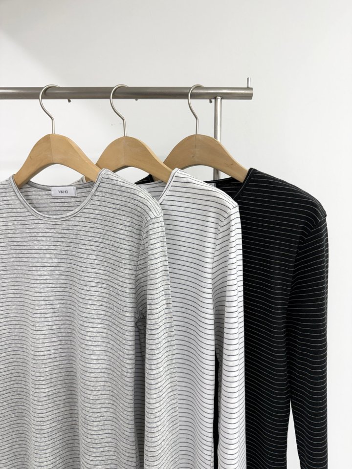 Yikho - Korean Women Fashion - #momslook - Soft Stripe Tee - 5