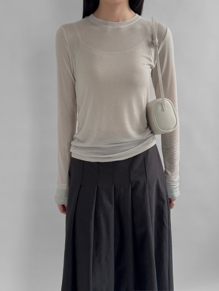 Yikho - Korean Women Fashion - #momslook - Two-Tone Tee - 4