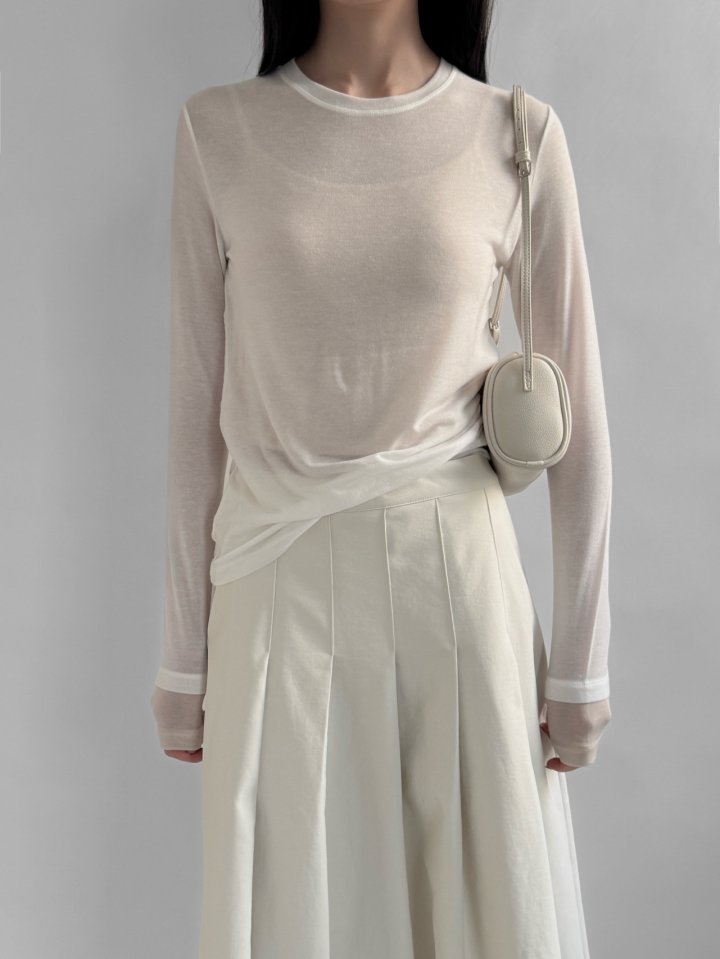 Yikho - Korean Women Fashion - #vintageinspired - Two-Tone Tee - 7
