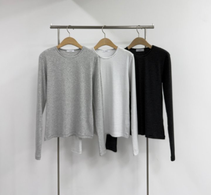 Yikho - Korean Women Fashion - #womensfashion - Soft Stripe Tee - 2