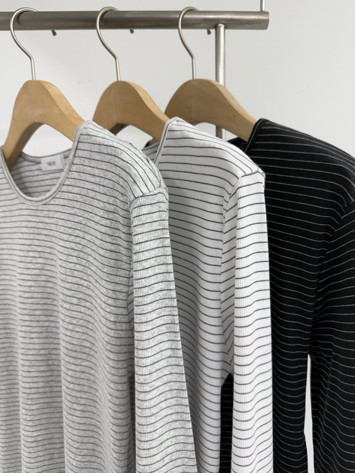 Yikho - Korean Women Fashion - #womensfashion - Soft Stripe Tee - 6