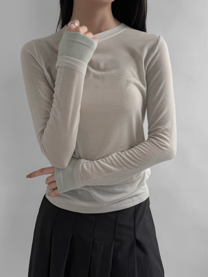 Yikho - Korean Women Fashion - #womensfashion - Two-Tone Tee - 2