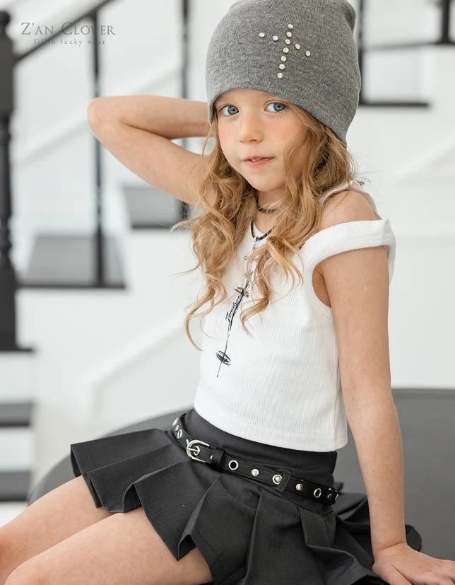 Zan Clover - Korean Children Fashion - #Kfashion4kids - Low Rise Pleated Skirt - 9
