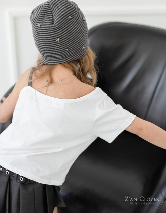 Zan Clover - Korean Children Fashion - #Kfashion4kids - Lace Strap Punk Tee - 7