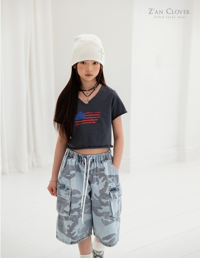 Zan Clover - Korean Children Fashion - #Kfashion4kids - Cargo Camo Denim Bermuda Shorts - 3