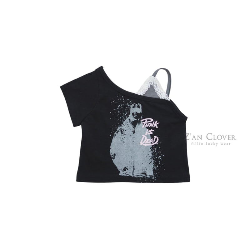 Zan Clover - Korean Children Fashion - #childofig - Lace Strap Punk Tee - 7