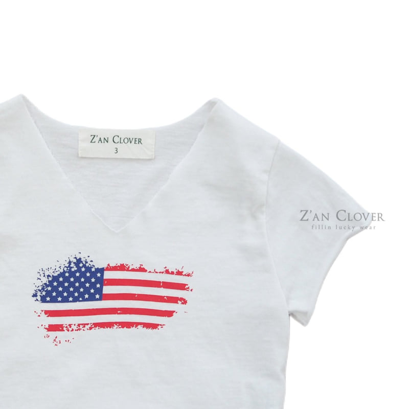 Zan Clover - Korean Children Fashion - #stylishchildhood - USA Flag Crop Tee - 4