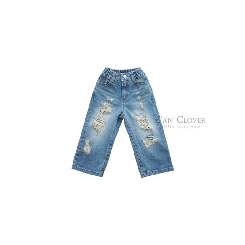 Zan Clover - Korean Children Fashion - #childofig - Heavy Damaged Denim Pants - 2