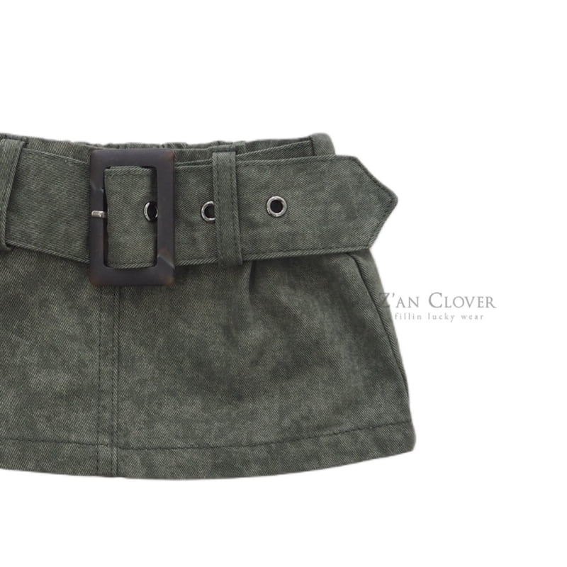 Zan Clover - Korean Children Fashion - #childofig - Wide Belt Skirt - 11