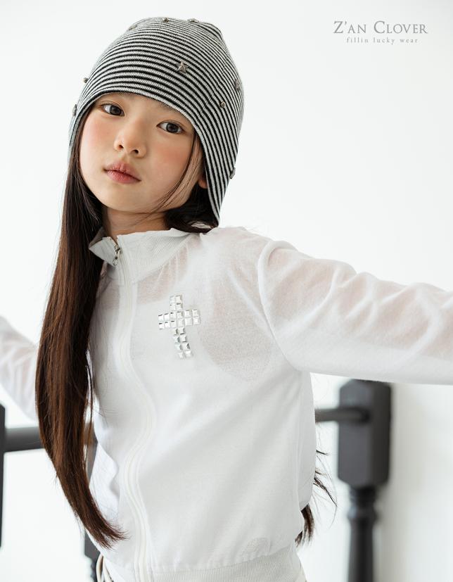 Zan Clover - Korean Children Fashion - #childofig - See-Through Cross Zip-Up - 5