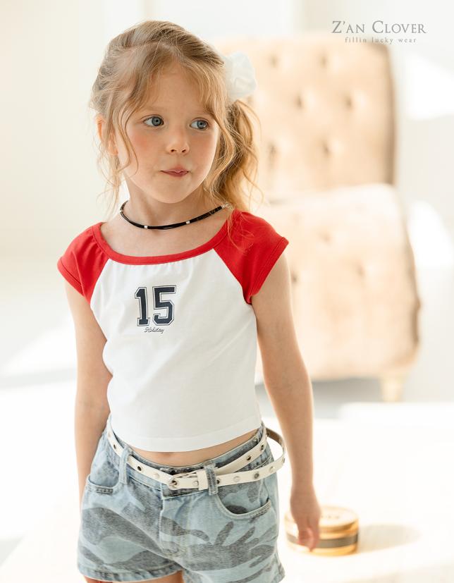 Zan Clover - Korean Children Fashion - #childofig - Denim Camo Shorts - 8