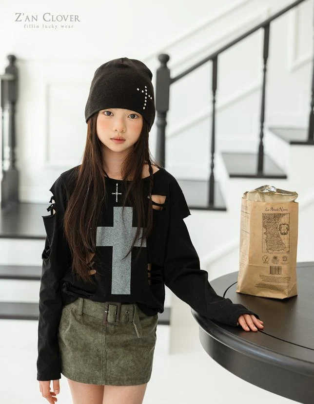 Zan Clover - Korean Children Fashion - #childofig - Wide Belt Skirt - 7