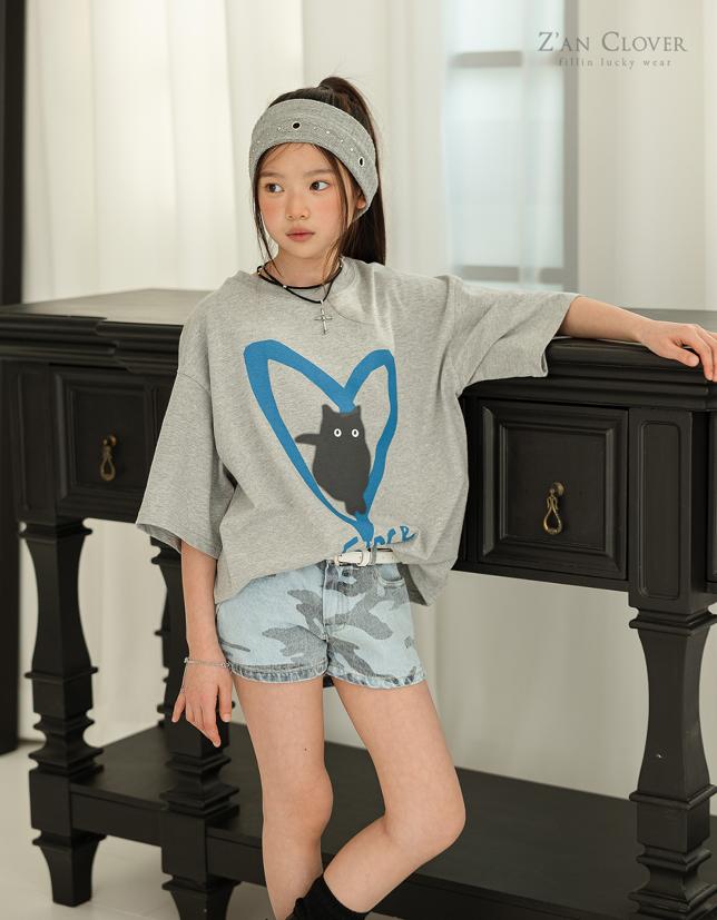 Zan Clover - Korean Children Fashion - #childofig - Cat Heart Tee - 5