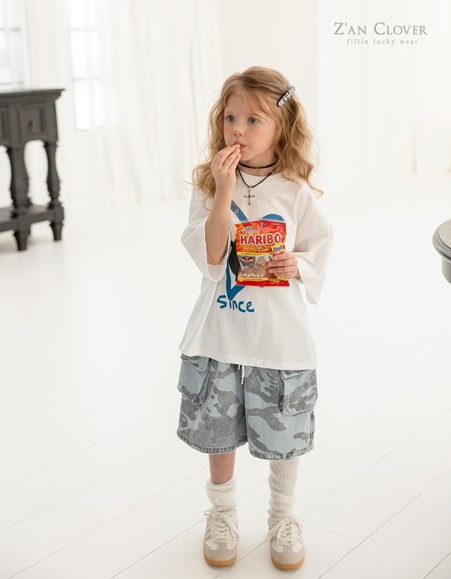 Zan Clover - Korean Children Fashion - #childofig - Cargo Camo Denim Bermuda Shorts - 11