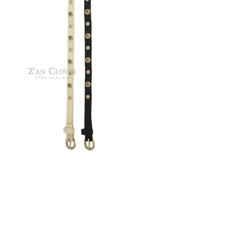 Zan Clover - Korean Children Fashion - #childrensboutique - Slim Eyelet Belt - 3