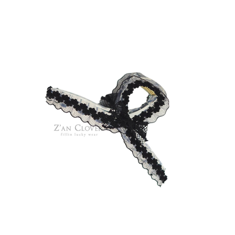 Zan Clover - Korean Children Fashion - #childrensboutique - Lace Ribbon Hair Clip - 6