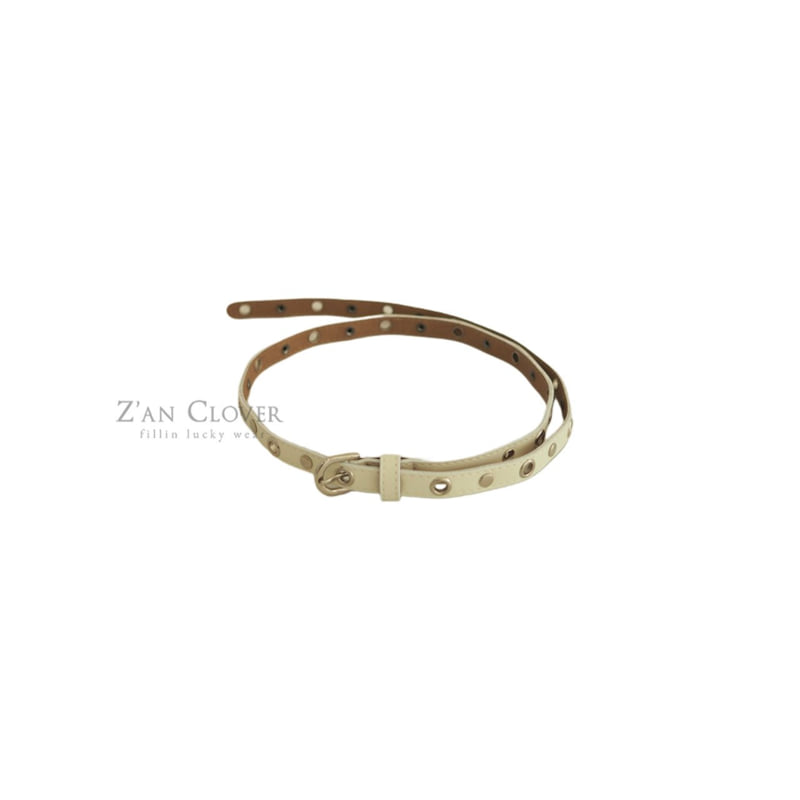 Zan Clover - Korean Children Fashion - #childrensboutique - Slim Eyelet Belt - 4