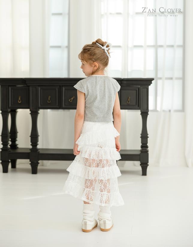 Zan Clover - Korean Children Fashion - #designkidswear - Romantic Lace Skirt - 10