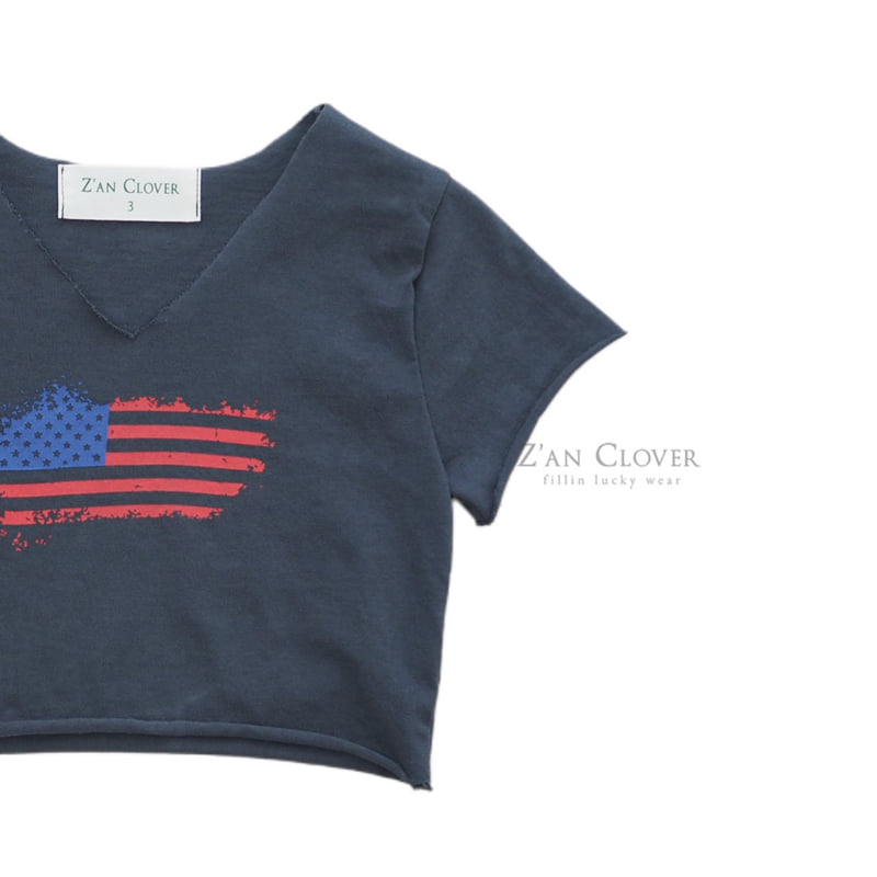 Zan Clover - Korean Children Fashion - #discoveringself - USA Flag Crop Tee - 7