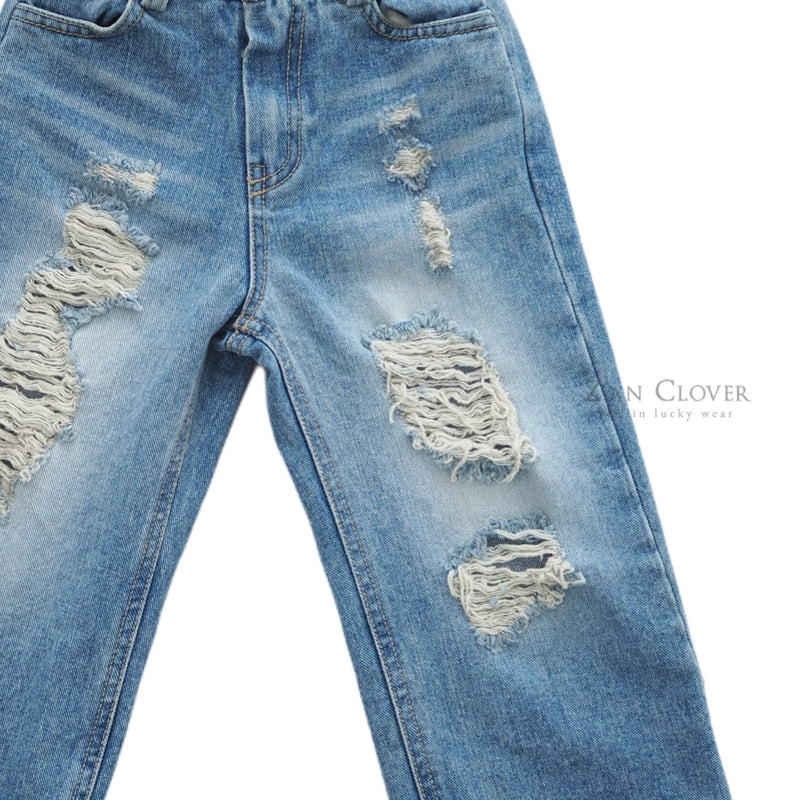 Zan Clover - Korean Children Fashion - #discoveringself - Heavy Damaged Denim Pants - 5