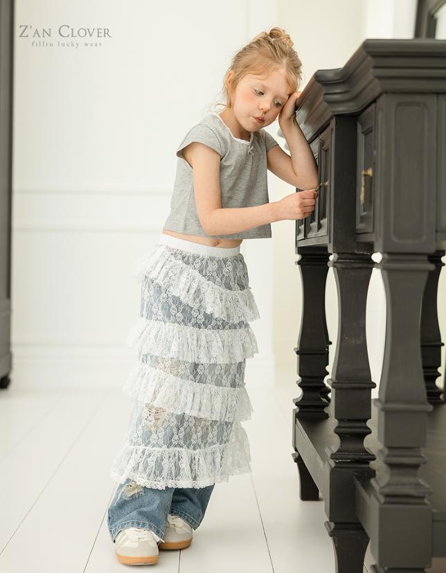 Zan Clover - Korean Children Fashion - #discoveringself - Romantic Lace Skirt - 11