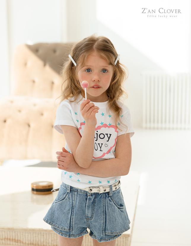 Zan Clover - Korean Children Fashion - #designkidswear - Denim Flare Shorts - 4