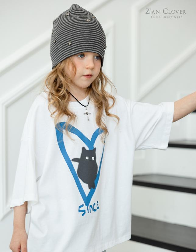 Zan Clover - Korean Children Fashion - #discoveringself - Cat Heart Tee - 9