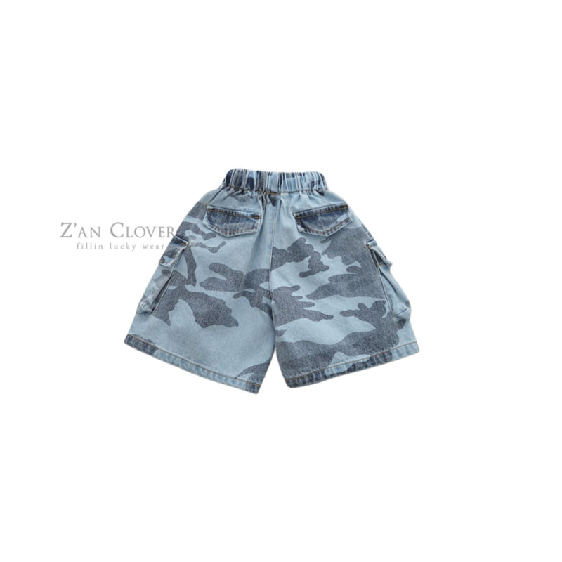 Zan Clover - Korean Children Fashion - #fashionkids - Cargo Camo Denim Bermuda Shorts - 3