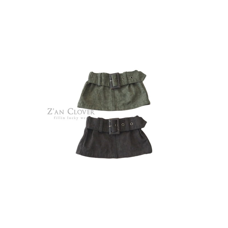 Zan Clover - Korean Children Fashion - #fashionkids - Wide Belt Skirt - 2