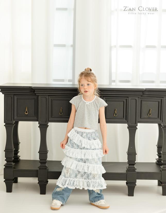 Zan Clover - Korean Children Fashion - #fashionkids - Romantic Lace Skirt - 12