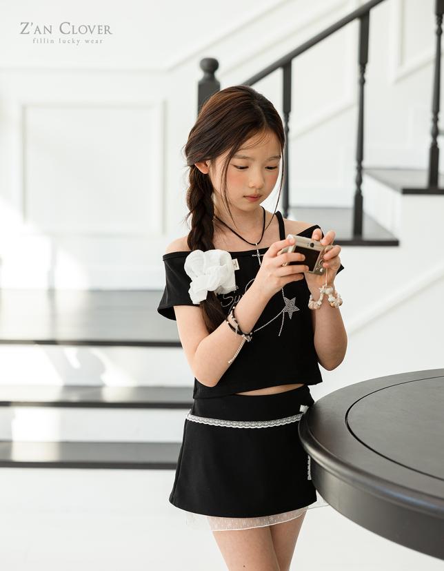 Zan Clover - Korean Children Fashion - #discoveringself - Lace Ribbon Skirt - 4