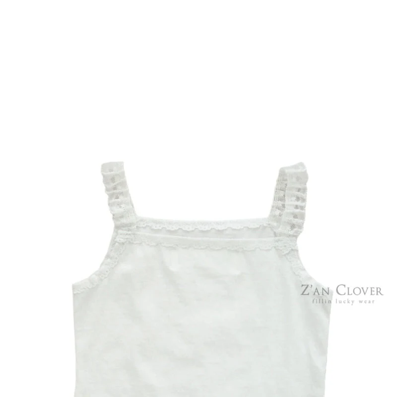 Zan Clover - Korean Children Fashion - #kidsshorts - Awesome Lace Sleeveless Top - 6