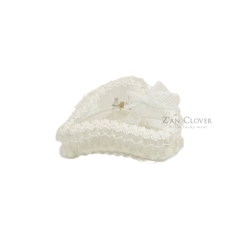 Zan Clover - Korean Children Fashion - #fashionkids - Lace Heart Hair Clip - 4