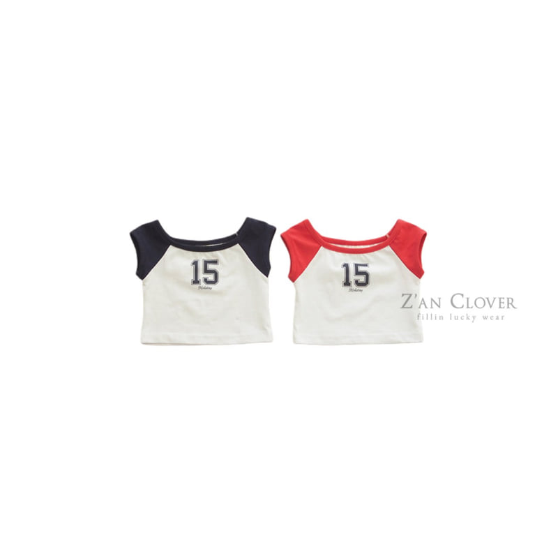 Zan Clover - Korean Children Fashion - #kidsshorts - Color Block Crop Tee - 2