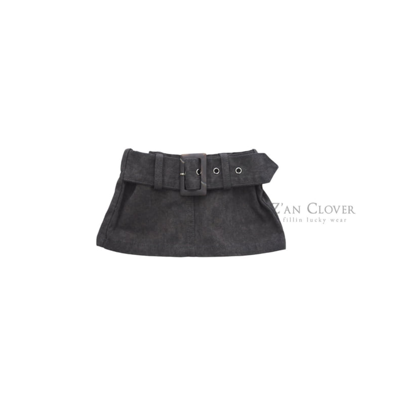 Zan Clover - Korean Children Fashion - #kidsshorts - Wide Belt Skirt - 3