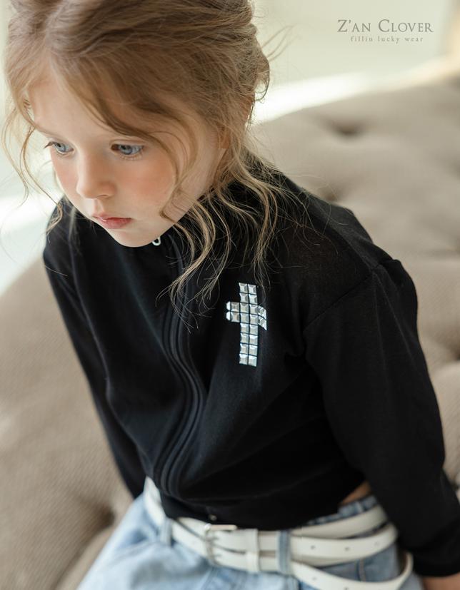 Zan Clover - Korean Children Fashion - #kidsshorts - See-Through Cross Zip-Up - 10
