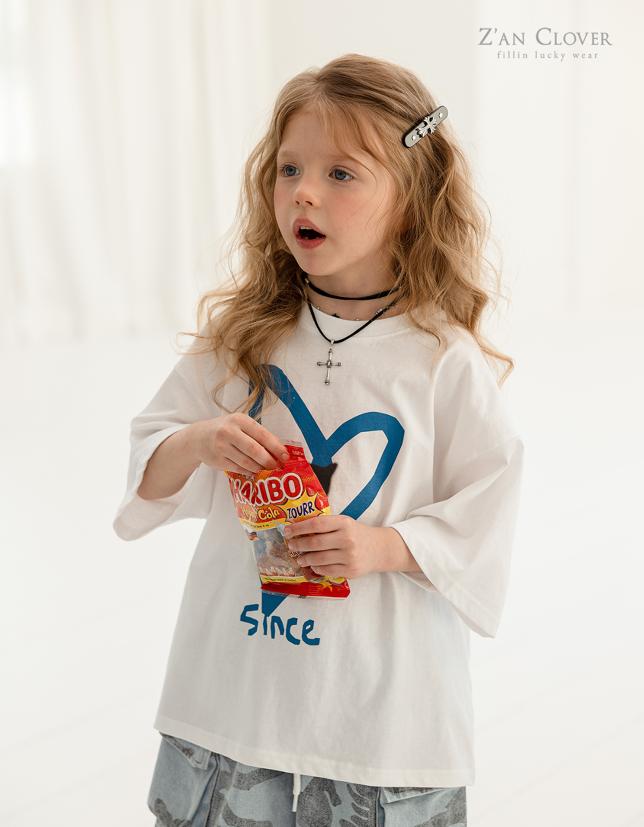 Zan Clover - Korean Children Fashion - #kidsshorts - Cat Heart Tee - 11