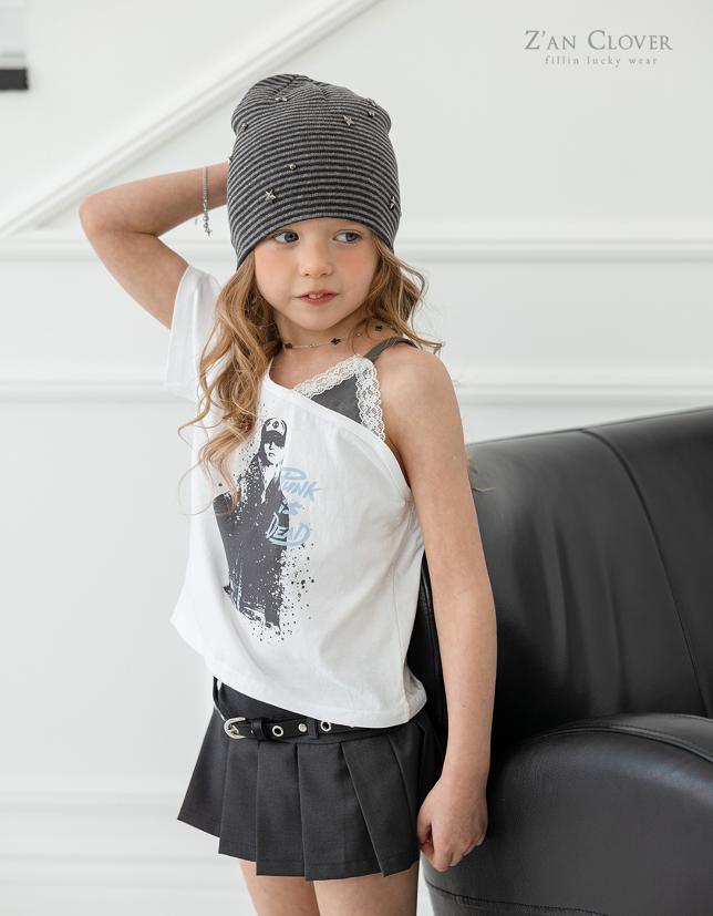 Zan Clover - Korean Children Fashion - #fashionkids - Lace Strap Punk Tee - 4