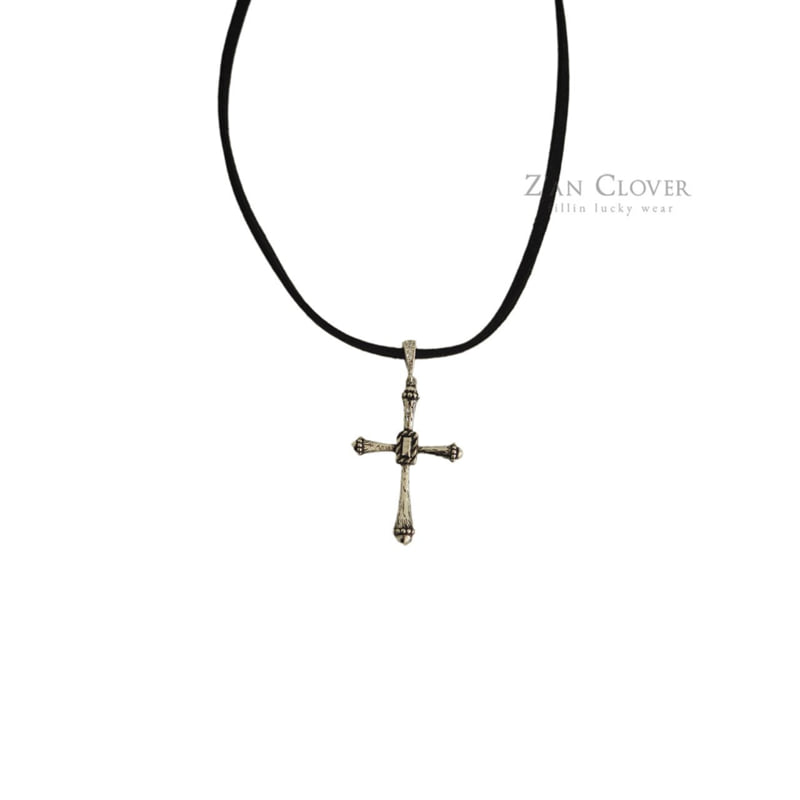 Zan Clover - Korean Children Fashion - #kidsstore - Vintage Cross Necklace - 3