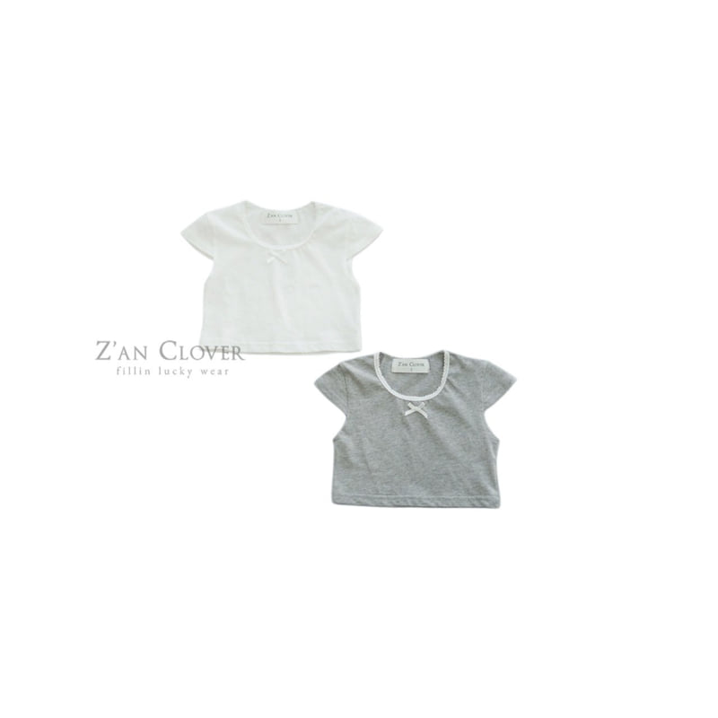 Zan Clover - Korean Children Fashion - #kidzfashiontrend - Plain Ribbon Tee - 2
