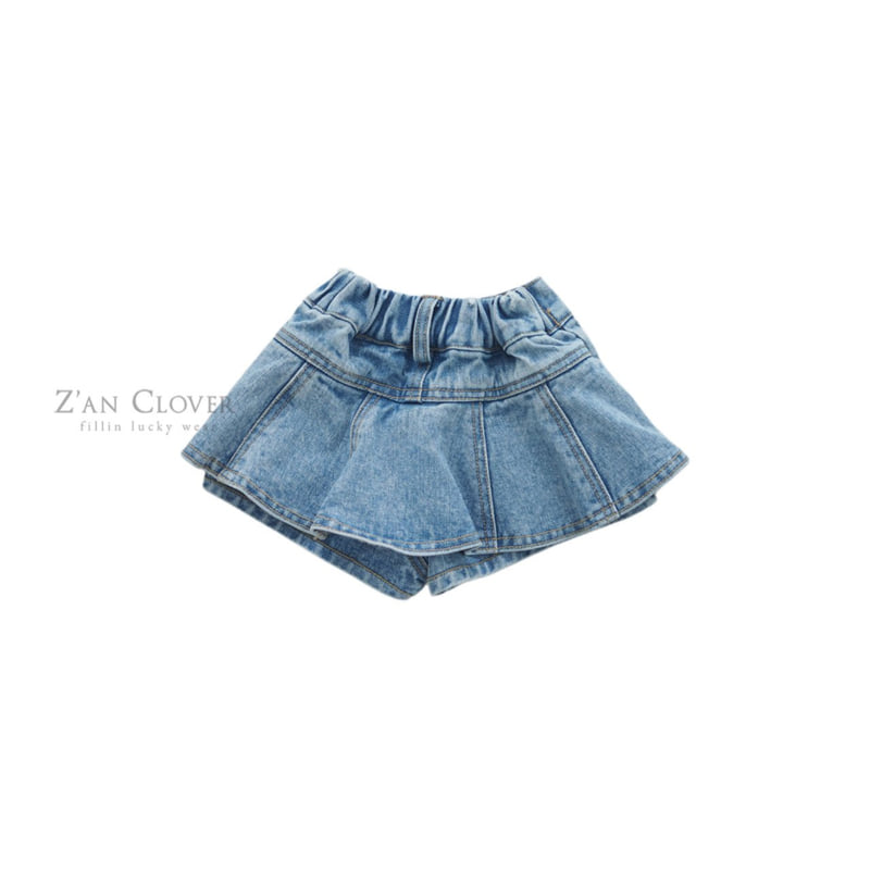 Zan Clover - Korean Children Fashion - #kidzfashiontrend - Denim Flare Shorts - 3