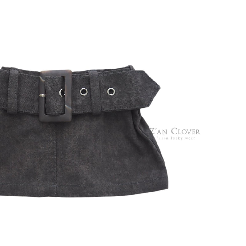 Zan Clover - Korean Children Fashion - #kidzfashiontrend - Wide Belt Skirt - 5