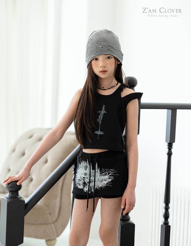 Zan Clover - Korean Children Fashion - #kidzfashiontrend - Graphic Wrap Pants - 10