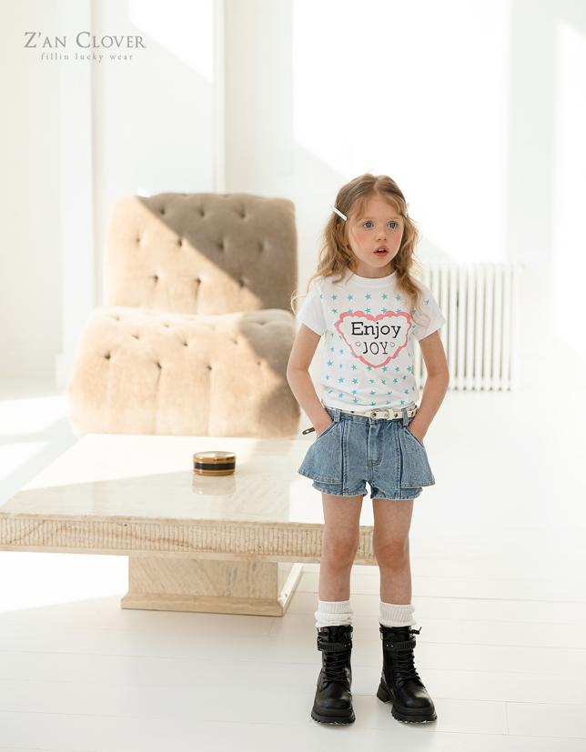 Zan Clover - Korean Children Fashion - #kidzfashiontrend - Denim Flare Shorts - 8