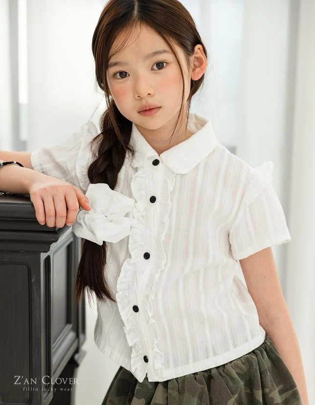 Zan Clover - Korean Children Fashion - #kidzfashiontrend - Romantic Frill Blouse - 5