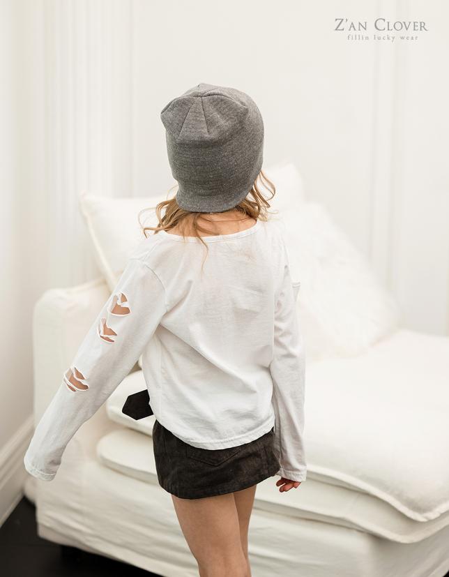 Zan Clover - Korean Children Fashion - #kidzfashiontrend - Damaged Cross Tee - 7